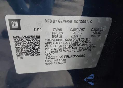 2020 Chevrolet Malibu Fwd Lt из США, поврежденный, VIN 1G1ZD5ST9LF055850